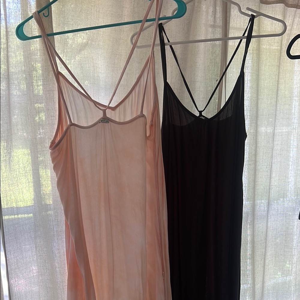 Black and Pink Chemises beach cover ups with slits Aerie
